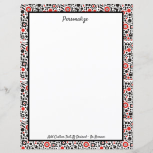 Retro Art Deco Red & Black Pattern Personalize