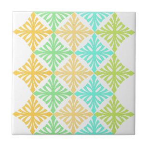 Retro art deco summer citrus punch pattern ceramic tile