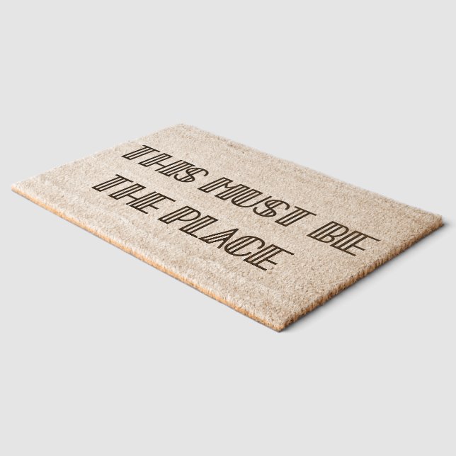 Retro Art Deco This must be the place Coir Fiber Doormat (Corner)