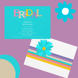 Retro Art Deco Turquoise Bridal Shower Invitation