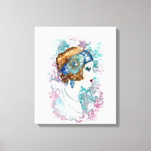 Retro Art Deco Twenties Era Woman Canvas Print