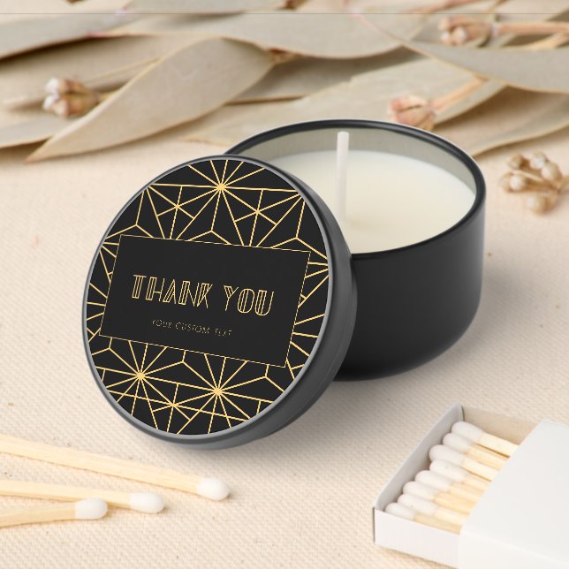 Retro Art Deco Wedding Thank You Mini Candle Favors (Insitu)