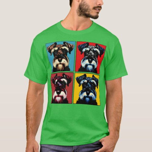 Retro Art Giant Schnauzer Cute Puppy T_Shirt