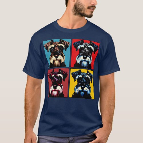 Retro Art Giant Schnauzer Cute Puppy T_Shirt