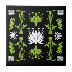 Retro Art Nouveau Home Decor Prints Ceramic Tile