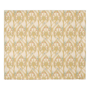 Retro art nouveau illustration pattern duvet cover