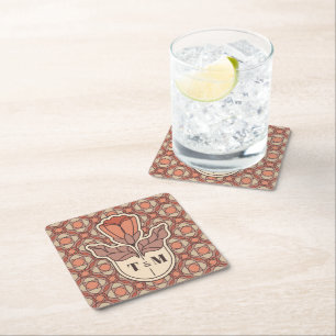 Retro Art Nouveau Monogram Wedding Coaster