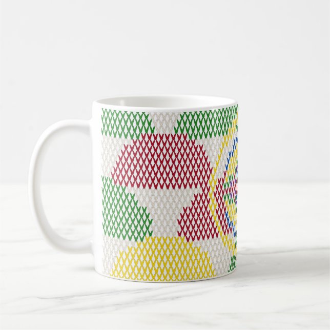 Retro Art Nouveau Pattern  Coffee Mug (Left)