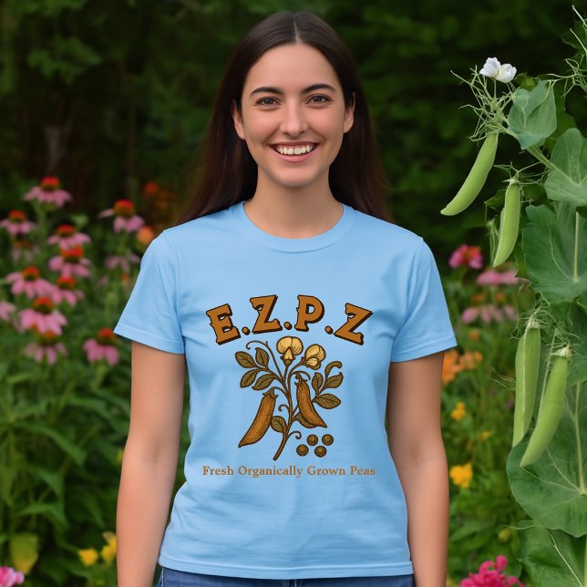 Retro Art Nouveau Pea Plant E.Z.P.Z (Easy Peasy) T-Shirt (Creator Uploaded)