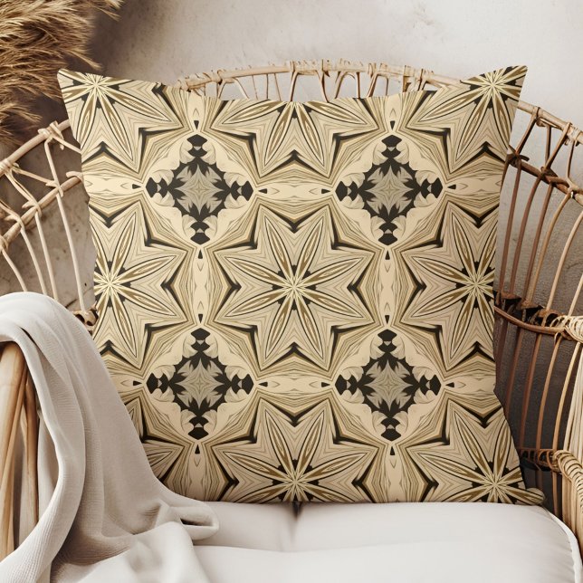 Retro art nouveau William Morris ivory pattern Throw Pillow (Retro art nouveau William Morris ivory pattern Throw Pillow)