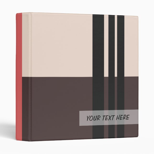 Retro Art Pattern Striped Design Binder (Front/Spine)