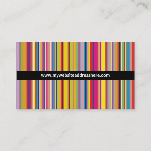 Customizable Retro art Striped Rainbow Website Business Card