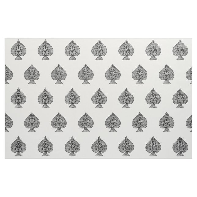 Retro Artistic Poker Ace Of Spades Fabric (Fat Quarter)