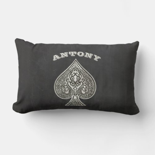Retro Artistic Poker Ace Of Spades Personalized Lumbar Pillow