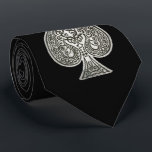 Retro Artistic Poker Ace Of Spades Personalized Neck Tie<br><div class="desc">For your cool poker lovers or anyone who are going for a gothic, punk or rockabilly look. Personalize it with recipient's name/any text or click the "Customize It" button to go to the design tool where you can add text, change the background color, font, text size, text color, text positioning...</div>