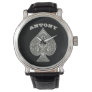 Retro Artistic Poker Ace Of Spades Personalized Watch