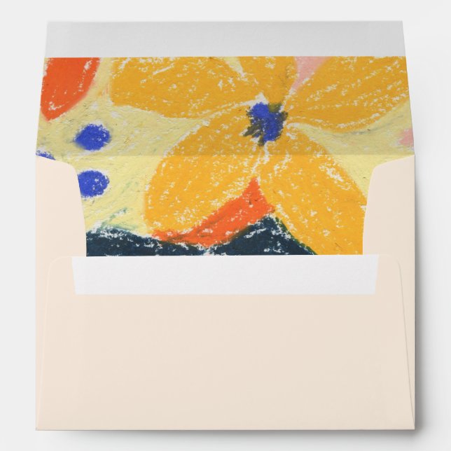 Retro Artsy Abstract Botanical Bridal Shower Envelope (Back (Bottom))