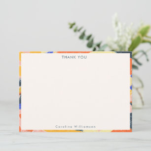 Retro Artsy Abstract Botanical Personalized  Thank You Card