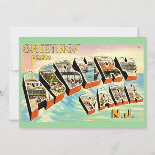 Retro Asbury Park NJ 5x7 Big Postcard