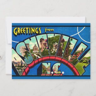Retro Asheville NC 5x7 Big Postcard