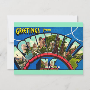 Retro Asheville NC Postcard