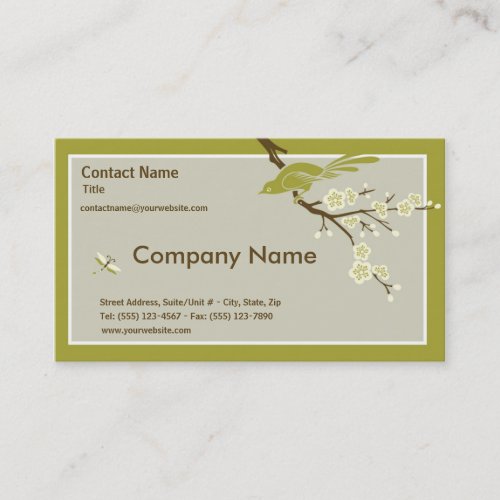 Retro Asian-Inspired Simplicity Business Card Template