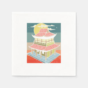 Retro Asian Vintage Chinese Pagodas China Gift Napkins