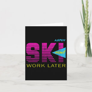 Retro Aspen 80s Colorado Skiing Tee Card