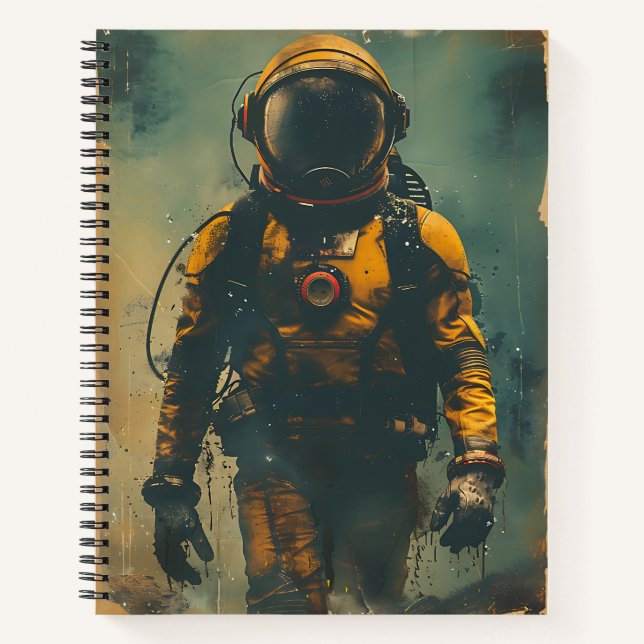  Retro Astronaut Adventure Notebook (Front)