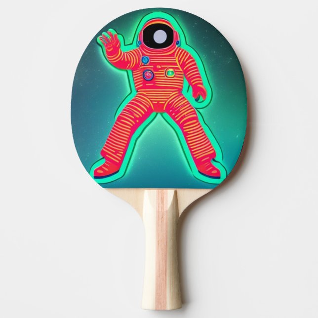 Retro Astronaut Ping Pong Paddle (Front)