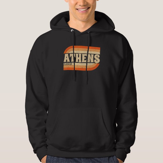Retro Athens Greece Hoodie (Front)