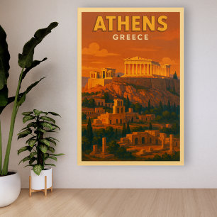 Retro Athens Greece Travel Acrylic Print