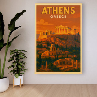 Retro Athens Greece Travel Acrylic Print