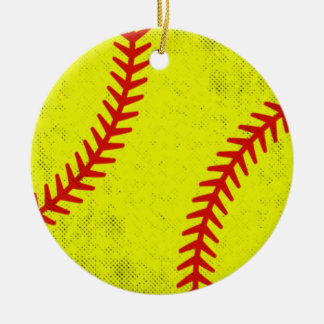 Retro Athletic Softball Fastpitch Game Day Style Ceramic Ornament