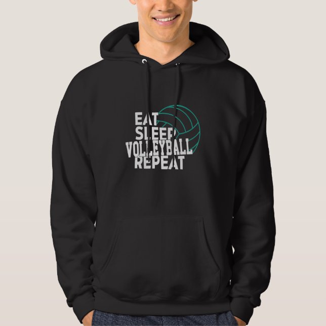 Retro Athletic Volleyball Team Sport Net Spike 76 Hoodie (Front)