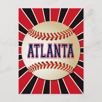 Retro Atlanta Baseball Postcard by dgpaulart at Zazzle