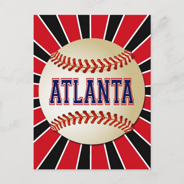 RETRO ATLANTA BASEBALL POSTCARD (Front)