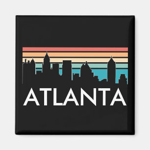 Retro Atlanta Georgia Vintage Sunset Skyline Magnet