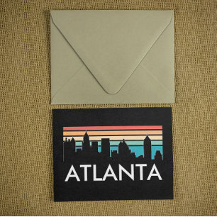 Retro Atlanta Georgia Vintage Sunset Skyline Postcard