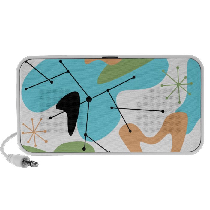 Retro Atomic 1950s Abstract Doodle Speaker