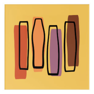 Retro Atomic Abstract Art 'Pillars'
