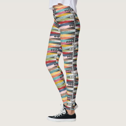 Retro Atomic Age Backgammon  Leggings