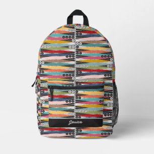 Retro Atomic Age Backgammon Printed Backpack