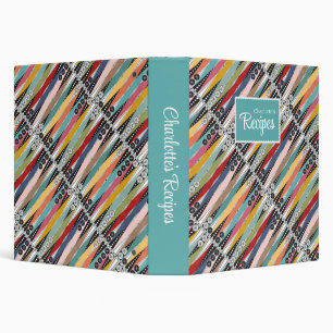 Retro Atomic Age Backgammon Recipe 3 Ring Binder