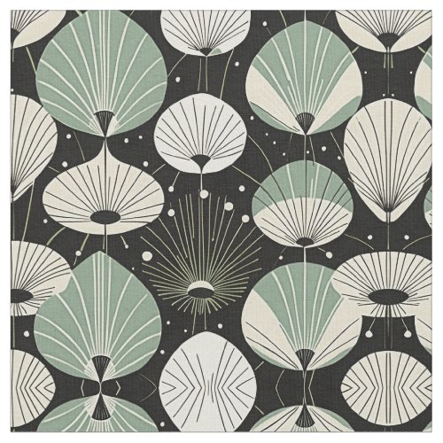 Retro Atomic Age Geometric Modern Pattern  Fabric