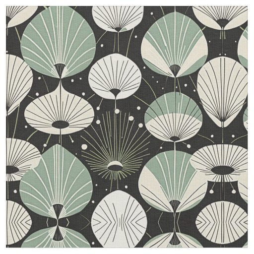 Retro Atomic Age Geometric Modern Pattern  Fabric