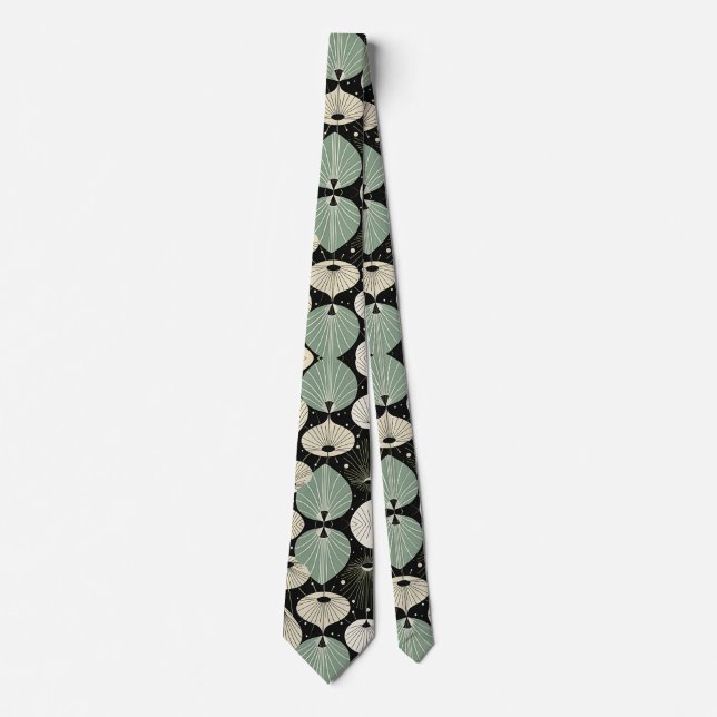 Retro Atomic Age Geometric Modern Pattern  Neck Tie (Front)