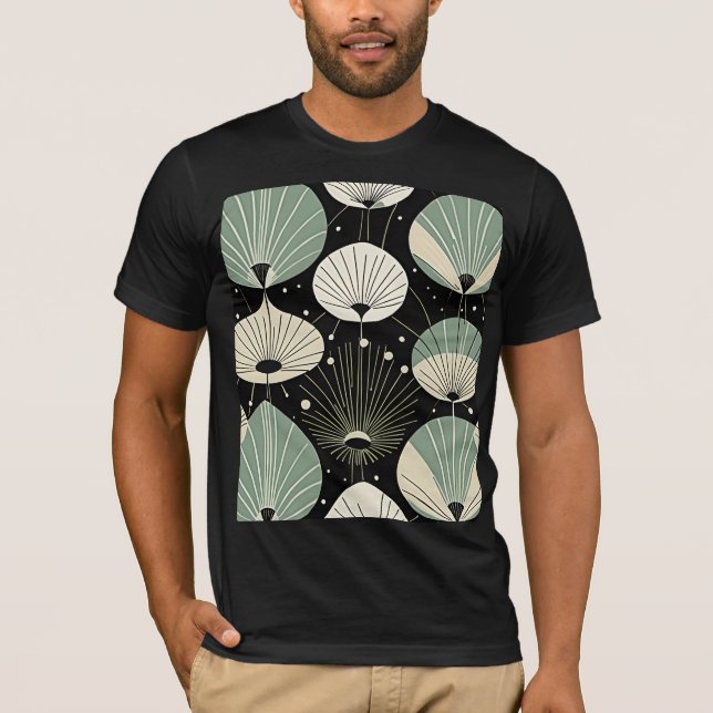 Retro Atomic Age Geometric Modern Pattern  T-Shirt (Front)