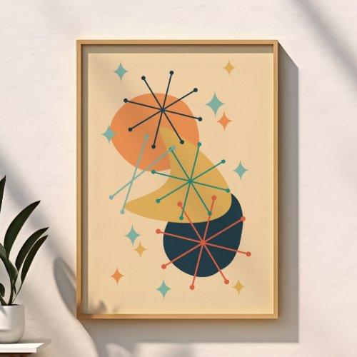 Retro Atomic Age Mid Century Modern Abstract Poster