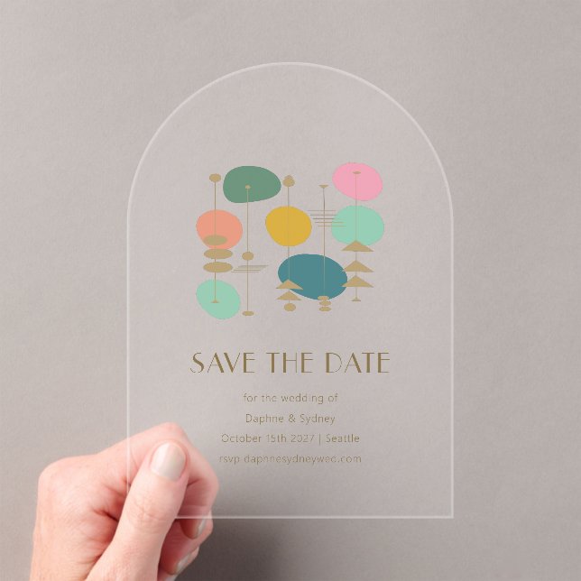 Retro Atomic Age Mid Century Modern Save the Date (Insitu (Handheld))